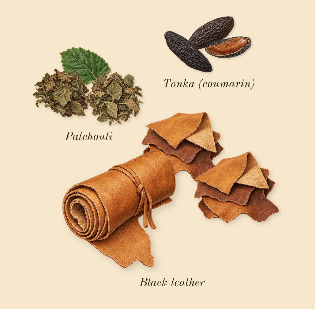 Cherry Punk, dry-down: Patchouli, Tonka (coumarin), Black leather
