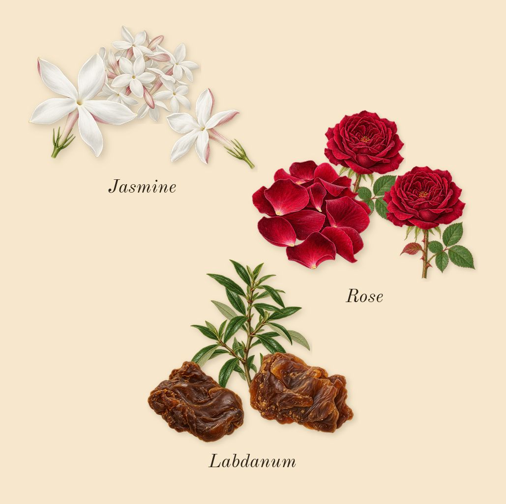 L'Air du Désert Marocain, heart: Labdanum, Rose, Jasmine