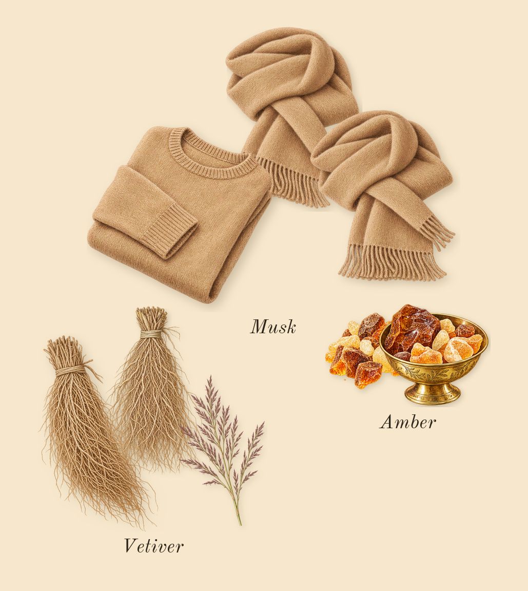 Dusk, dry-down: Amber, Vetiver, Musk