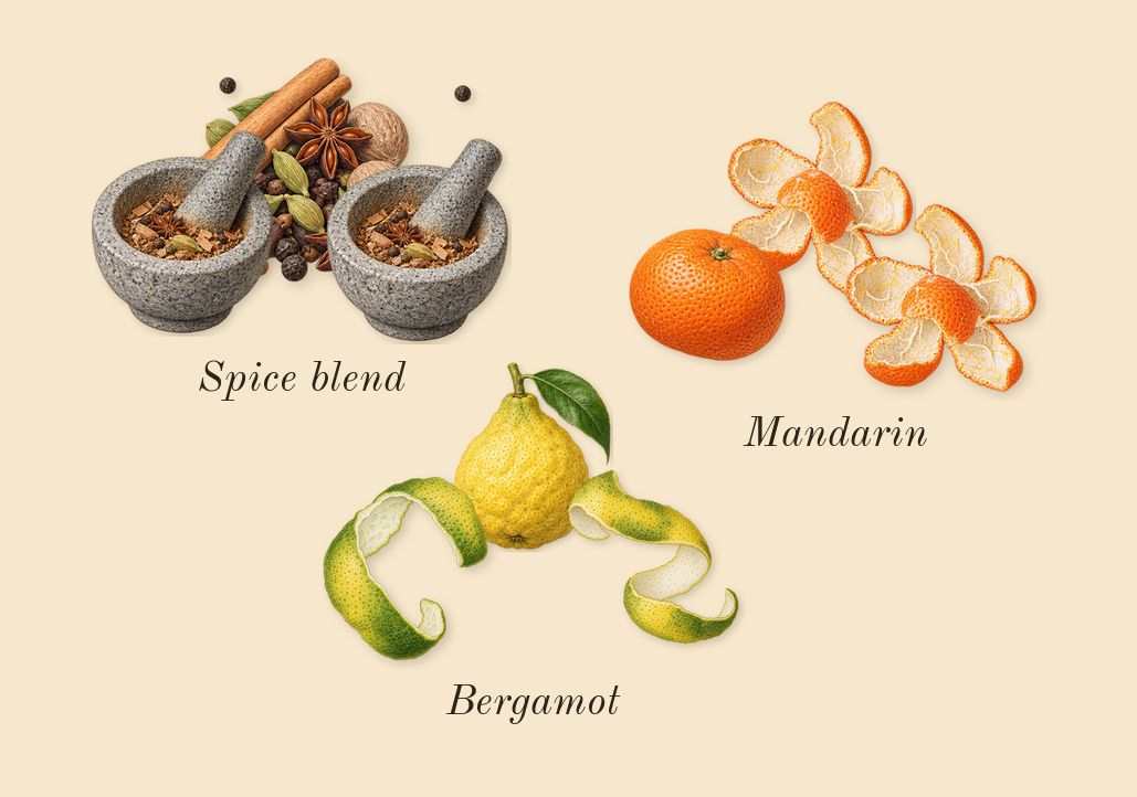 Born in Roma Uomo Extradose, top notes: Spice blend, Bergamot, Mandarin