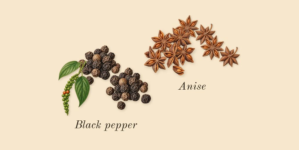 Peony Couture, top notes: Black pepper, Anise