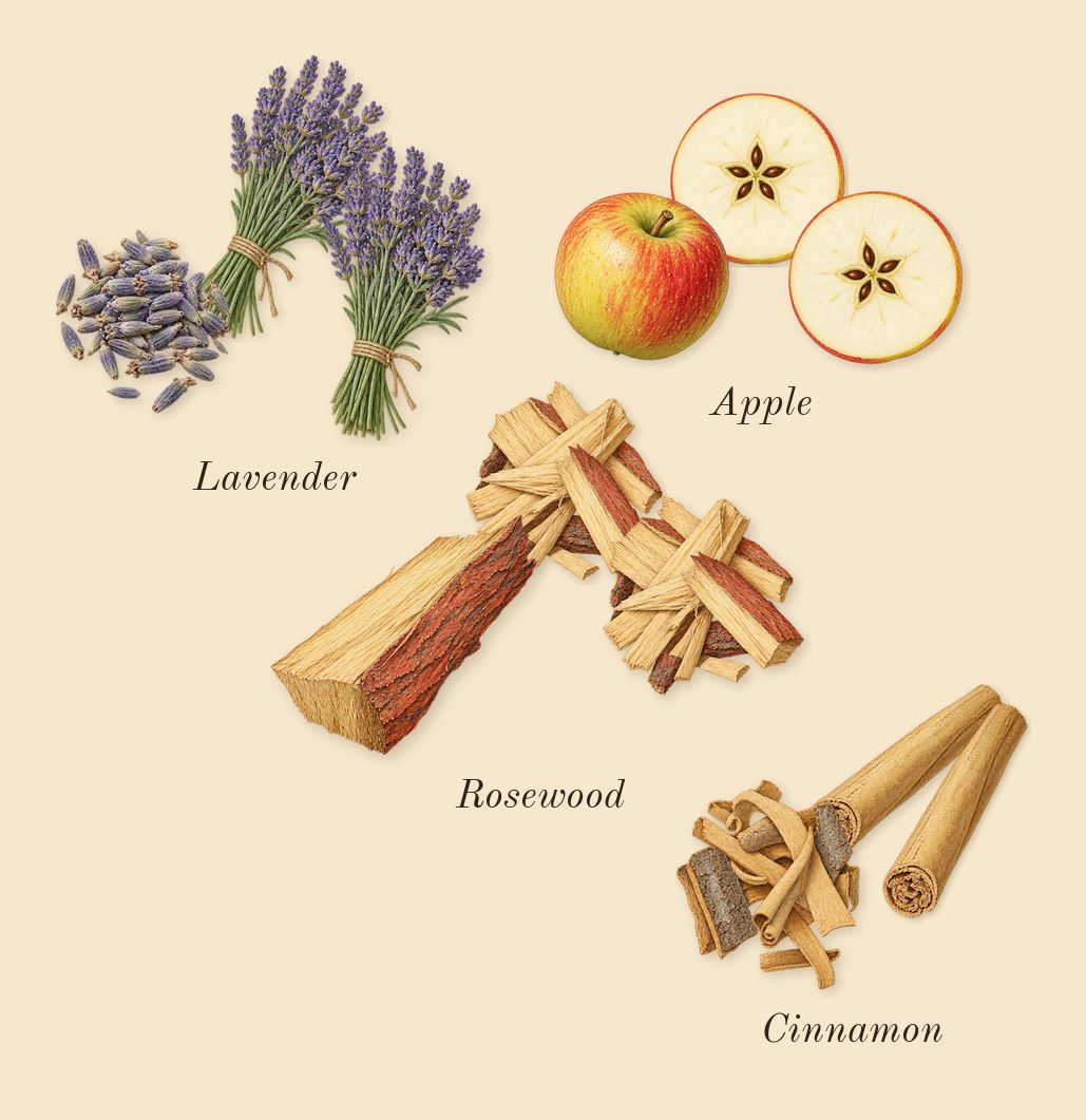 Alexandria II, top notes: Apple, Cinnamon, Lavender, Rosewood