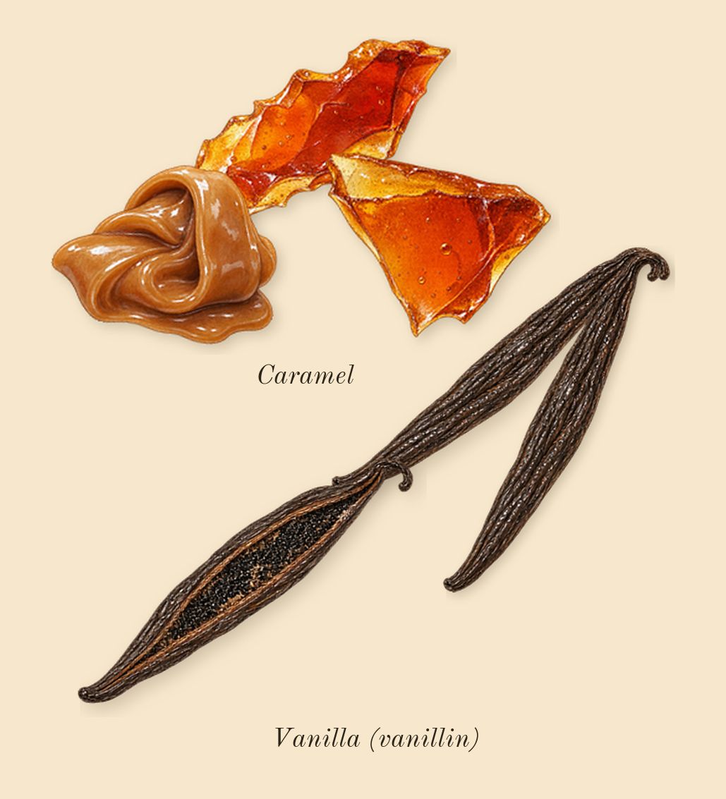 Italica, heart: Caramel, Vanilla (vanillin)